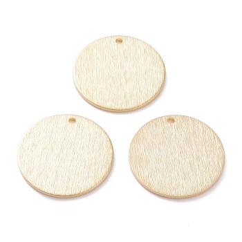 Brass Charms, Flat Round, Real 24K Gold Plated, 20x1mm, Hole: 1.4mm