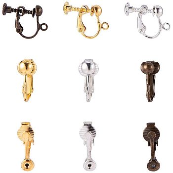 Iron/Brass Clip-on Earring Findings, Mixed Color, 74x72x17mm, 36pcs/box