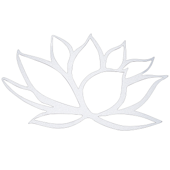 Iron Metal Lotus Wall Art Decor, Wall Sculpture, for Home Room Bedroom Decoration, Platinum, 278x158x1mm