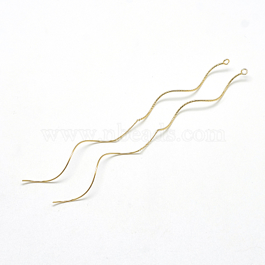 Accessoires de clous d'oreilles avec chaîne en laiton(KK-T032-173G)-2