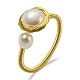Natural Pearl Open Cuff Ring(RJEW-H220-13G)-1