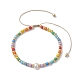Rainbow Style Glass Seed Beads Braided Bead Bracelets for Women(BJEW-JB10064)-1