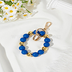 1Pc Zinc Alloy & Silicone Mobile Phone Straps, Medium Blue, 120mm(HJEW-LP0002-47B)