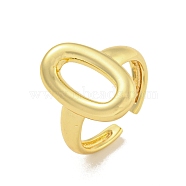 Rack Plated Brass Oval Open Cuff Ring for Women, Lead Free & Cadmium Free, Long-Lasting Plated, Real 18K Gold Plated, 18x11mm(RJEW-Z039-05G)