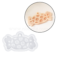 Christmas Theme DIY Silicone Pendant Molds, Resin Casting Molds, White, Candy, 55x95x6mm, Hole: 5mm(SIMO-G007-01L)