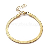 Unisex 304 Stainless Steel Herringbone Chain Bracelets, with Lobster Claw Clasps, Golden, 7 inch(17.9cm), 4.3mm(BJEW-O177-01A-G)