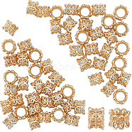 Brass European Beads, Large Hole Beads, Nickel Free, Flower, Real 14K Gold Plated, 6.5x6.5x5mm, Hole: 4mm, 60pcs/box(KK-DC0001-51)