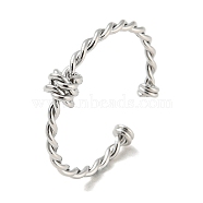 Brass Twist Knot Open Cuff Rings, Platinum, US Size 8(18.1mm)(RJEW-K254-03P)