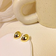 Teardrop Alloy Stud Earrings, Half Hoop Earrings, Golden, 23x23mm(WG64463-34)