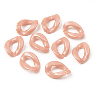 Opaque Acrylic Linking Rings, Quick Link Connectors, For Jewelry Curb Chains Making, Twist, Dark Salmon, 18.5x13.5x4mm, Inner Diameter: 10x5mm, about 1190pcs/500g(OACR-S038-003A-06)