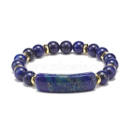 Natural Lapis Lazuli(Dyed) Rectangle Beaded Stretch Bracelet, Gemstone Jewelry for Women, Inner Diameter: 2 inch(5.1cm)(BJEW-JB08982-02)