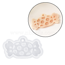 Christmas Theme DIY Silicone Pendant Molds, Resin Casting Molds, White, Candy, 55x95x6mm, Hole: 5mm(SIMO-G007-01L)