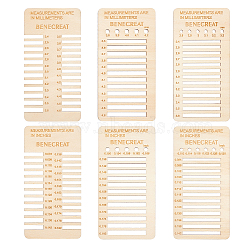 BENECREAT 1 Set Wooden Ruler Per Inch/Millimeter, Material Thickness Test Guide for Measurement Sewing Tailor Craft, Tan, 11.95x5.9x0.3cm, 6pcs/set(DIY-BC0006-81)