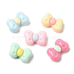 Cartoon Opaque Reisn Cabochons, for Jewelry Making, Mixed Color, Bowknot, 8.5x13x5mm(RESI-C039-03A)