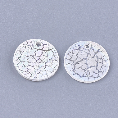 Creamy White Flat Round Acrylic Pendants
