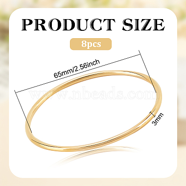 benecreat 8pcs 304 bracelet fin en acier inoxydable pour femme(BJEW-BC0001-16G)-2