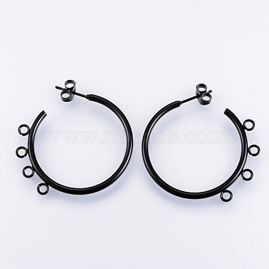 Black Stainless Steel Stud Earrings