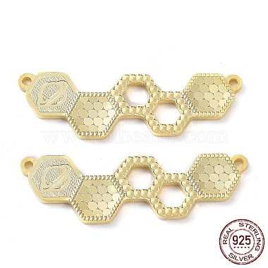 Real 18K Gold Plated Hexagon Sterling Silver Links