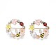 Flat Round with Butterfly Bee Flower Enamel Pin with Rhinestone(X-JEWB-N007-070)-1