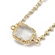 colliers plastrons en perles de verre carrées à facettes(NJEW-R263-10G)-2