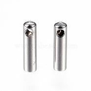 304 Stainless Steel Cord Ends, End Caps, Stainless Steel Color, 7x1.8mm, Hole: 1mm, Inner Diameter: 1.2mm(STAS-D448-119P)