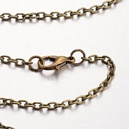 Iron Cable Chain Necklace Making, with Alloy Lobster Claw Clasps, Antique Bronze, 29.1 inch(MAK-J009-38AB)
