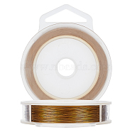 Tiger Tail Wire, 7 Strand Nylon-coated 304 Stainless Steel Wire, Gold, 0.3mm, about 328.08 Feet(100m)/Roll(TWIR-WH0008-05A-02)