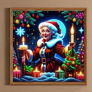 Christmas Series DIY Diamond Painting Kit, Including Resin Rhinestones Bag, Diamond Sticky Pen, Tray Plate, Glue Clay and Canvas, Santa Claus, 15.75x15.75x0.01 inch(400x400x0.2mm), Resin Rhinestones: 20 bags(DIY-B078-14)