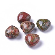 Natural Unakite Heart Love Stone, Pocket Palm Stone for Reiki Balancing, 20x20x13~13.5mm(G-F659-B18)