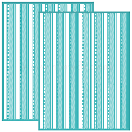 Self-Adhesive Silk Screen Printing Stencil, for Painting on Wood, DIY Decoration T-Shirt Fabric, Turquoise, Stripe Pattern, 280x220mm(DIY-WH0338-159)