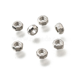 Brass Beads, Octagon, Platinum, 3.5x1.7mm, Hole: 1.8mm(KK-K398-05B-P)