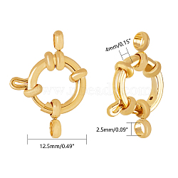 Ion Plating(IP) 304 Stainless Steel Spring Ring Clasps, Ring, Real 24K Gold Plated, 12.5x4mm, Hole: 2.5mm(STAS-G190-17G)