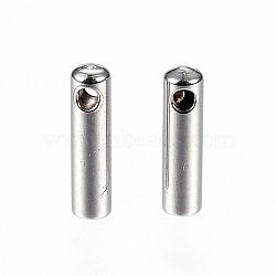 Tarnish Resistant 304 Stainless Steel Cord Ends, End Caps, Stainless Steel Color, 7x1.8mm, Hole: 1mm, Inner Diameter: 1.2mm(STAS-D448-119P)