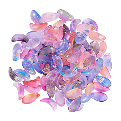 100Pcs 5 Colors Handmade Foil Glass Charms, Petaline, Mixed Color, 12.5x6x4.5mm, Hole: 1mm, 20pcs/color(FOIL-CJ0001-09)