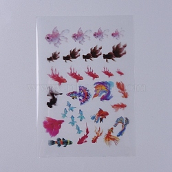 Filler Stickers(No Adhesive on the back), for UV Resin, Epoxy Resin Jewelry Craft Making, Fish Pattern, 150x100x0.1mm(X-DIY-D039-05L)