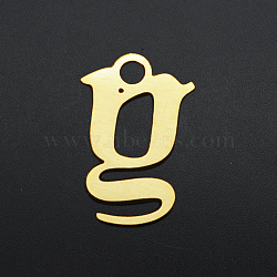 201 Stainless Steel Charms, Laser Cut, Letter, Golden, Letter.Y, Y:9.5x6x1mm, Hole: 1.2mm(STAS-S105-JA570-Y)