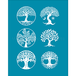 Silk Screen Printing Stencil, for Painting on Wood, DIY Decoration T-Shirt Fabric, Tree of Life Pattern, 100x127mm(DIY-WH0341-152)