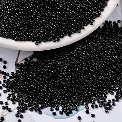MIYUKI Round Rocailles Beads, Japanese Seed Beads, (RR401) Black, 15/0, 1.5mm, Hole: 0.7mm, about 27777pcs/50g(SEED-X0056-RR0401)