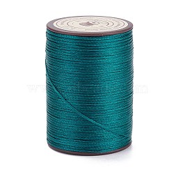 Flat Waxed Polyester Thread String, Micro Macrame Cord, for Leather Sewing Stitching, Teal, 0.8~0.9x0.3mm, about 109.36 Yards(100m)/Roll(X-YC-D004-01-024)
