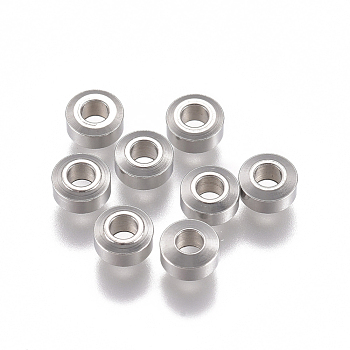304 Stainless Steel Spacer Beads, Flat Round, Stainless Steel Color, 4x2mm, Hole: 1.8mm