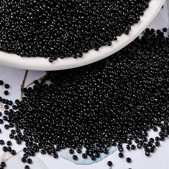 MIYUKI Round Rocailles Beads, Japanese Seed Beads, (RR401) Black, 15/0, 1.5mm, Hole: 0.7mm, about 27777pcs/50g