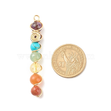 Chakra Natural & Synthetic Gemstone Copper Wire Wrapped Big Pendants(PALLOY-JF01622)-2