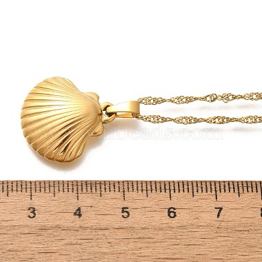 Sommer Strand 304 Edelstahl Anhänger Seil Kette Halsketten für Frauen(STAS-Z108-01G-07)-5