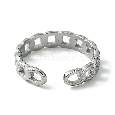 Non-Tarnish 304 Stainless Steel Open Cuff Ring(RJEW-L110-040P)-3