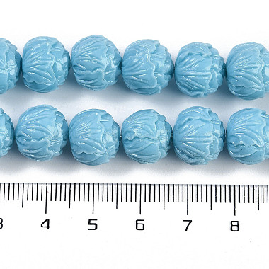 Synthetic Coral Dyed Carved Beads Strands(CORA-K009-01)-4