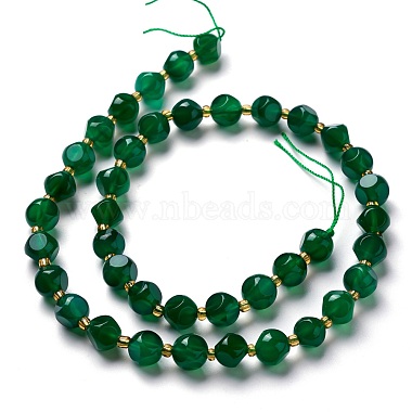 Natural Green Agate Beads Strands(G-M367-20A)-2