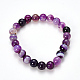 Natural Striped Agate/Banded Agate Beaded Stretch Bracelets(X-BJEW-Q692-03C)-1