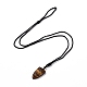 Collier pendentif noeud marin oeil de tigre naturel avec cordon nylon pour femme(NJEW-E091-02B)-2