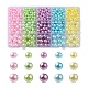605Pcs 15 Style Spray Painted ABS Plastic Imitation Pearl Beads(OACR-YW0001-34)-1