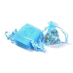 Organza Gift Bags, Organza Pouches for Potpourri, Cyan, 7x5x0.2cm(OP110-4)